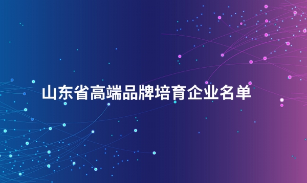 山东华体网页版股份有限公司入选“山东省高端品牌培育企业名单”